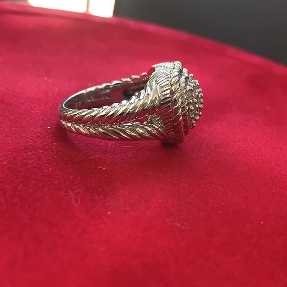 Judith Ripka Sterling Heart Shaped Ring SZ 6.5 - Picture 3 of 5